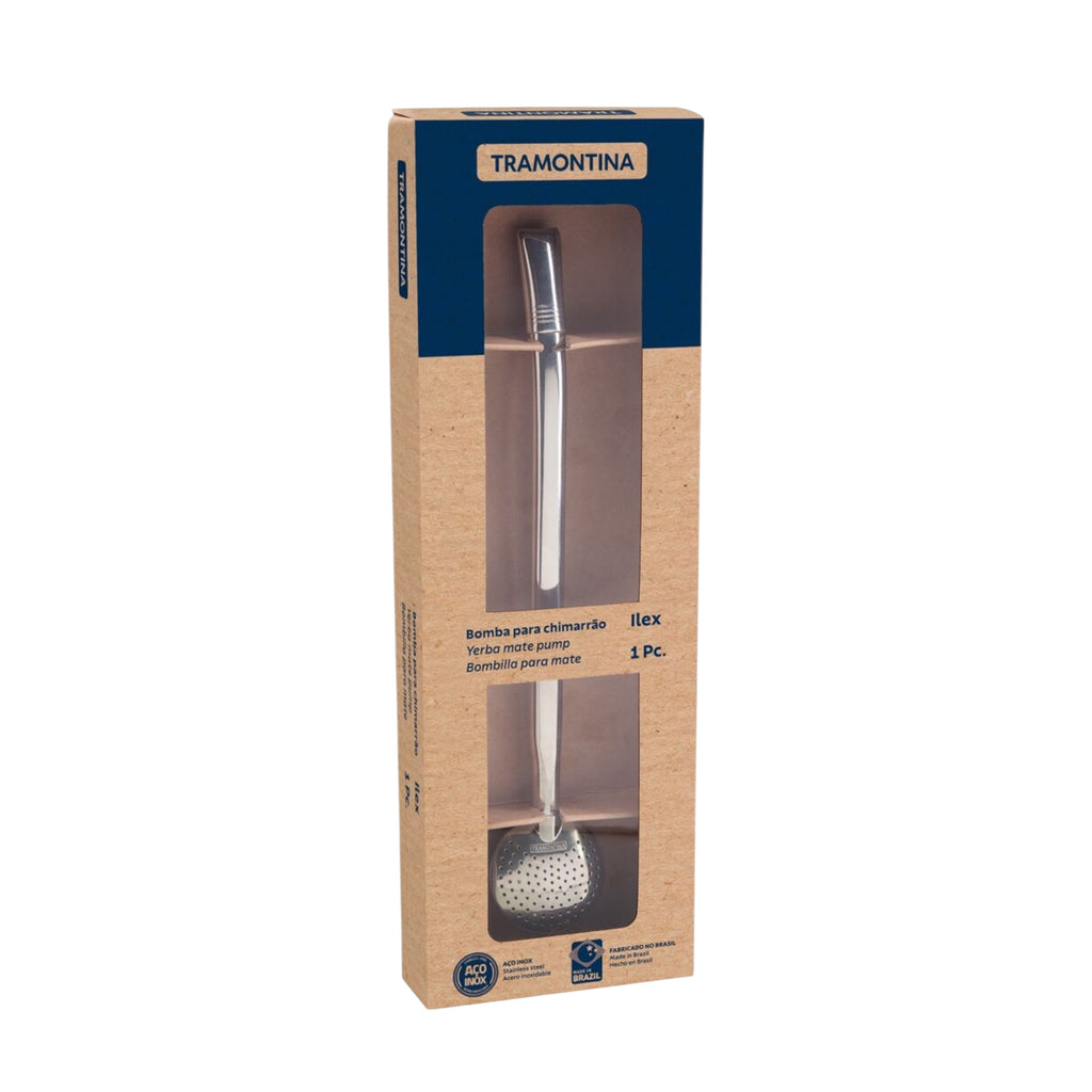Tramontina Bomba de Chimarrão Ilex em Aço Inox sem Rosca 23 cm