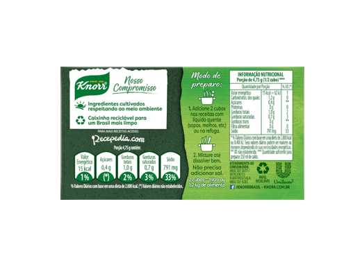 CALDO BACON KNORR Cubo de sopa de bacon 57g