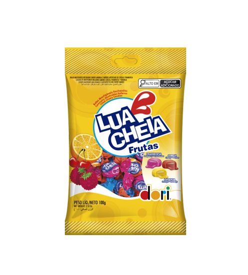 Bala Lua Cheia Frutas 100g - Dori