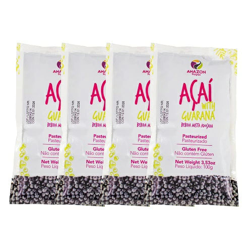 Amazon Polpa de Açaí Especial com xarope de Guaraná 100g x 4 (Congelado)