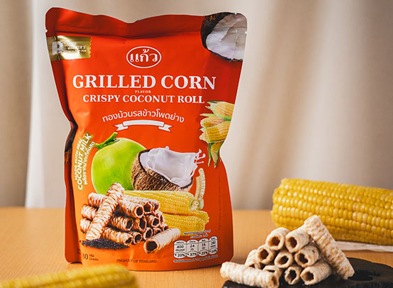 Kaew Crispy Coconut Roll Grilled Corn クリスピーココナッツロール グリルドコーン 80g