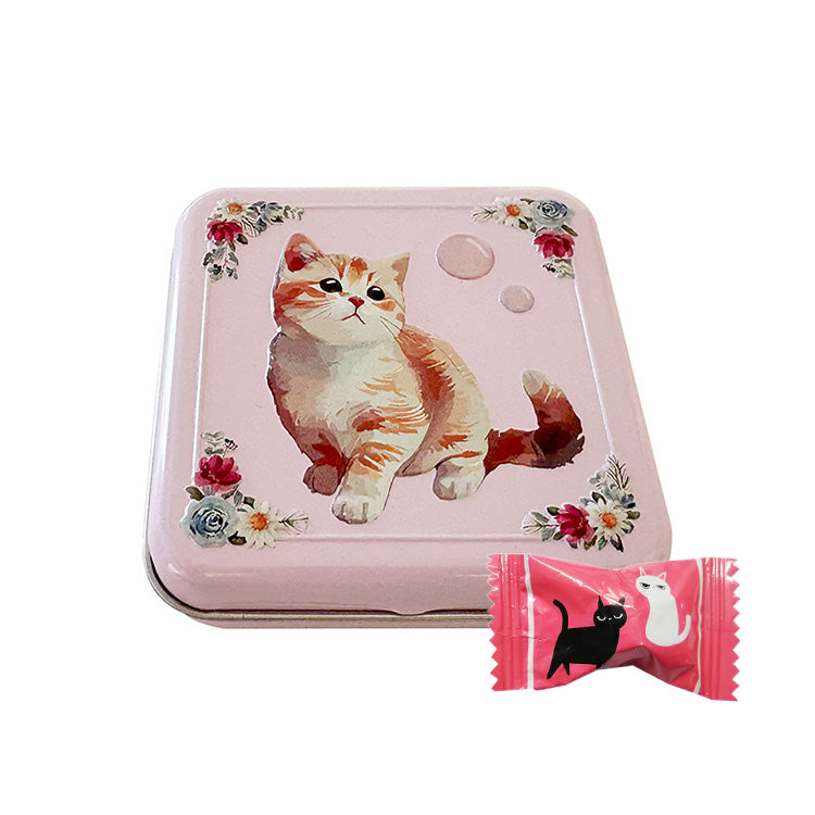 ミニ缶　ねこ　ピンク　13g