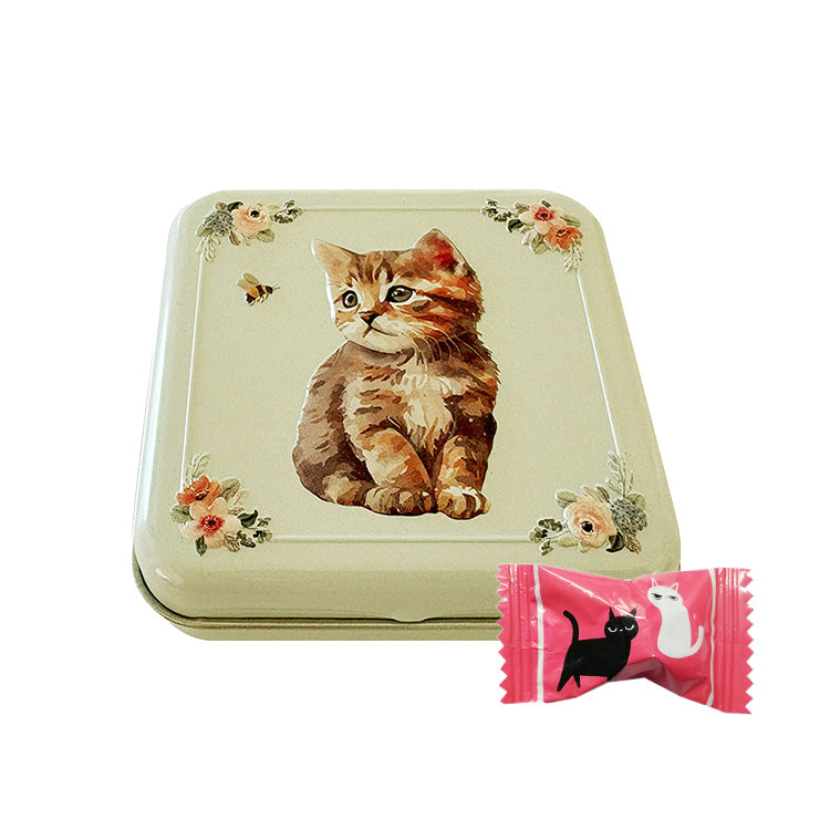 ミニ缶　ねこ　グリーン　13g