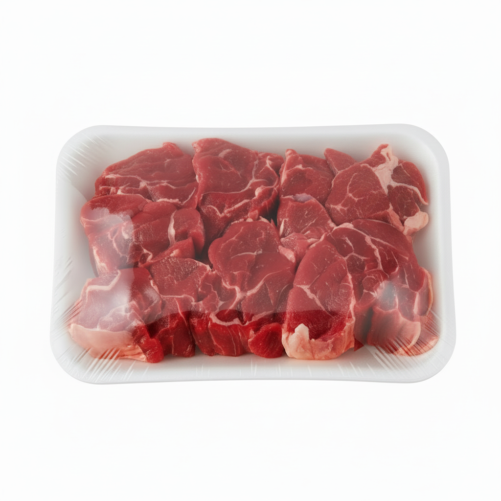 シールなし・発泡スチロールトレイに入った牛肉カット