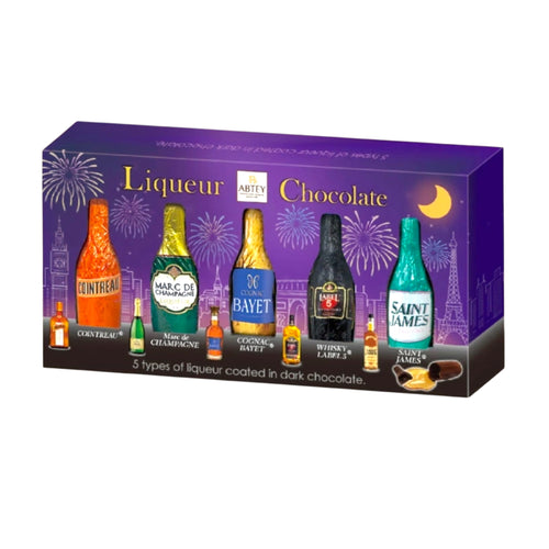 Abtey 5 types of Liqueur Coated in Dark Chocolate アブテ リキュールアソート ボトルチョコ 5個入