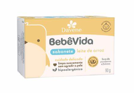 Davene Sabonete de Leite de Arroz em barra Bebê Vida 90g