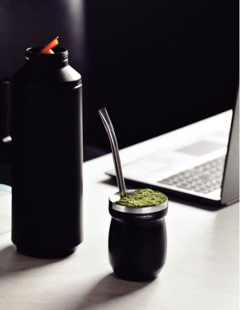 Tramontinaマテ茶器 (マテカップ) イレックス 黒 ステンレス製 マテ茶 専用カップ