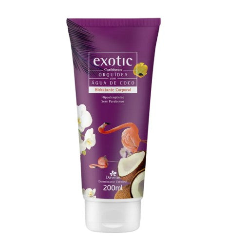 Davene Exotic Hidratante Corporal Exotic Orquidea com Agua de Coco 200ml  