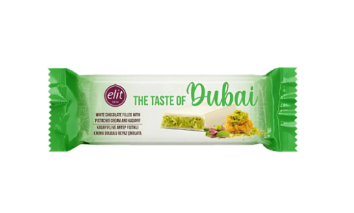 Elit Dubai White Chocolate Filled with Pistachio cream and Kadayif エリート ピスタチオホワイト 30g