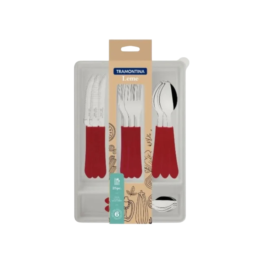 Faqueiro Inox 25 Pecas Com Gaveteiro Lem Tramontina