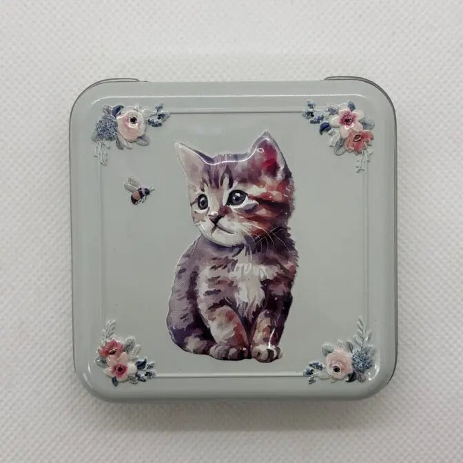 ミニ缶　ねこ　グリーン　13g