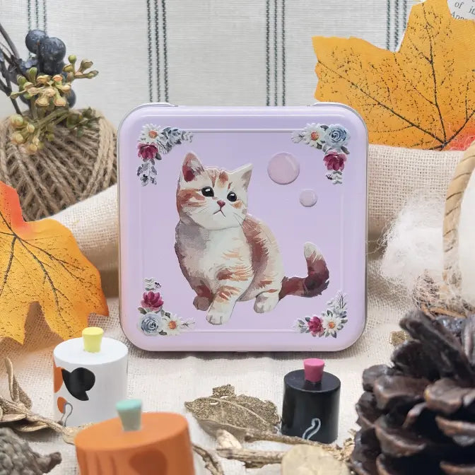 ミニ缶　ねこ　ピンク　13g