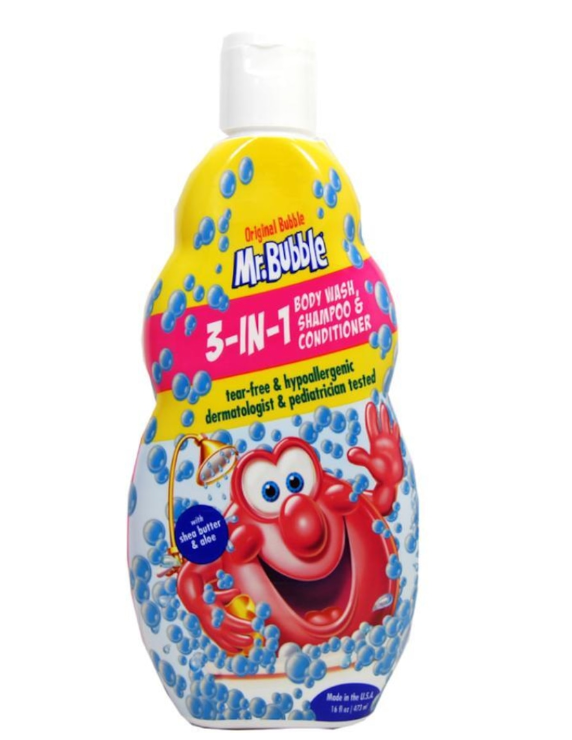 Mr.Bubble Banho de Espuma 3 em 1 (Shampoo/Condicionador/Sabonete Líquido) 473mL
