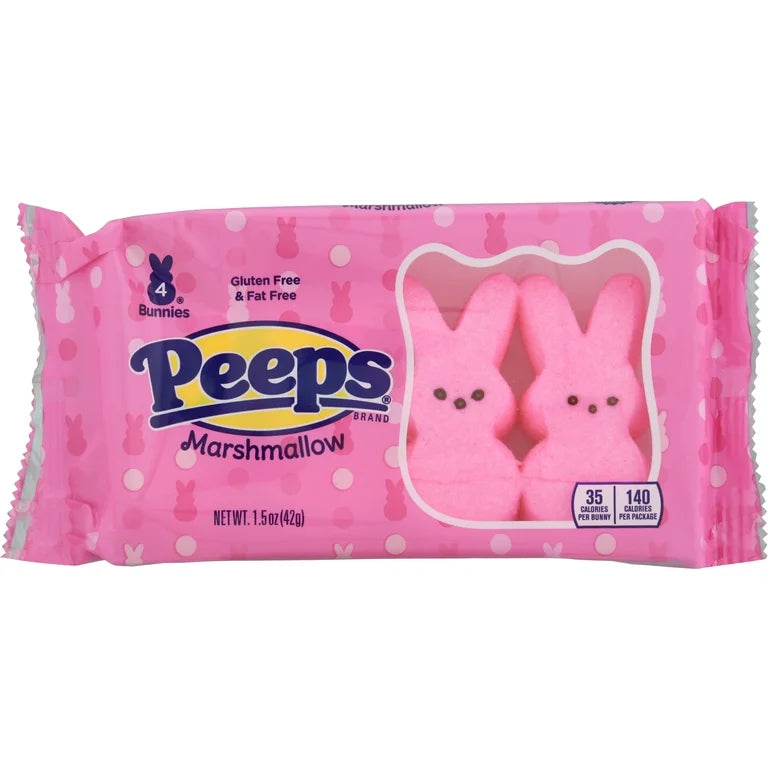 Marshmallows Peeps Coelho Rosa 42g