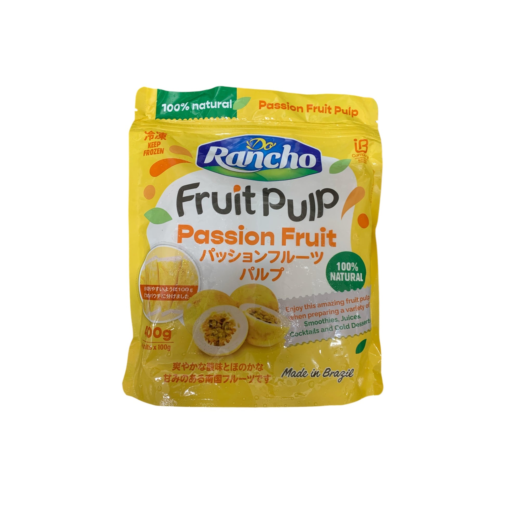 Do Rancho Polpa de Maracujá 400g (1 pacte 100g x 4) Congelado