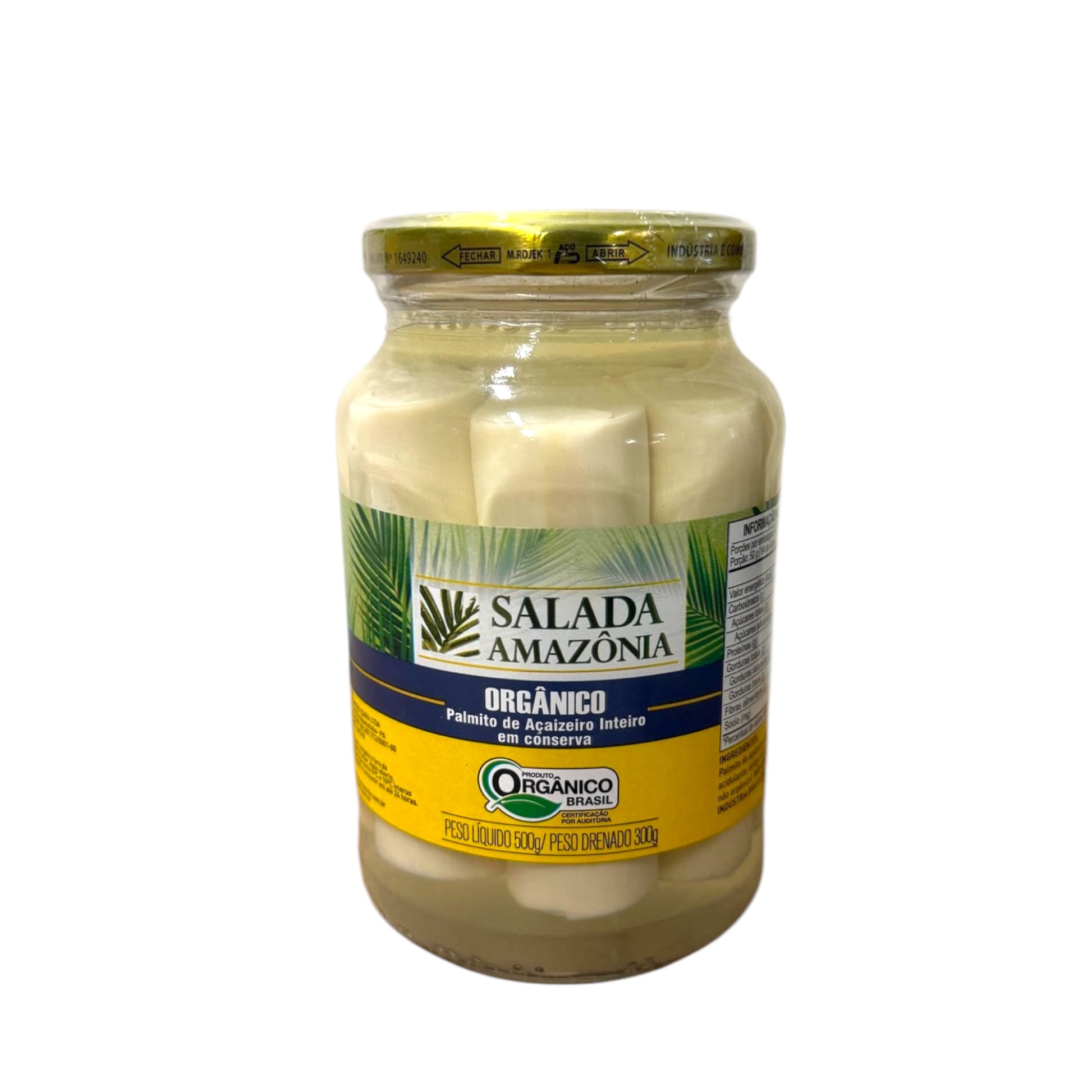 Palmito Açaí Inteiro Orgânico Salada Amazônia 500g