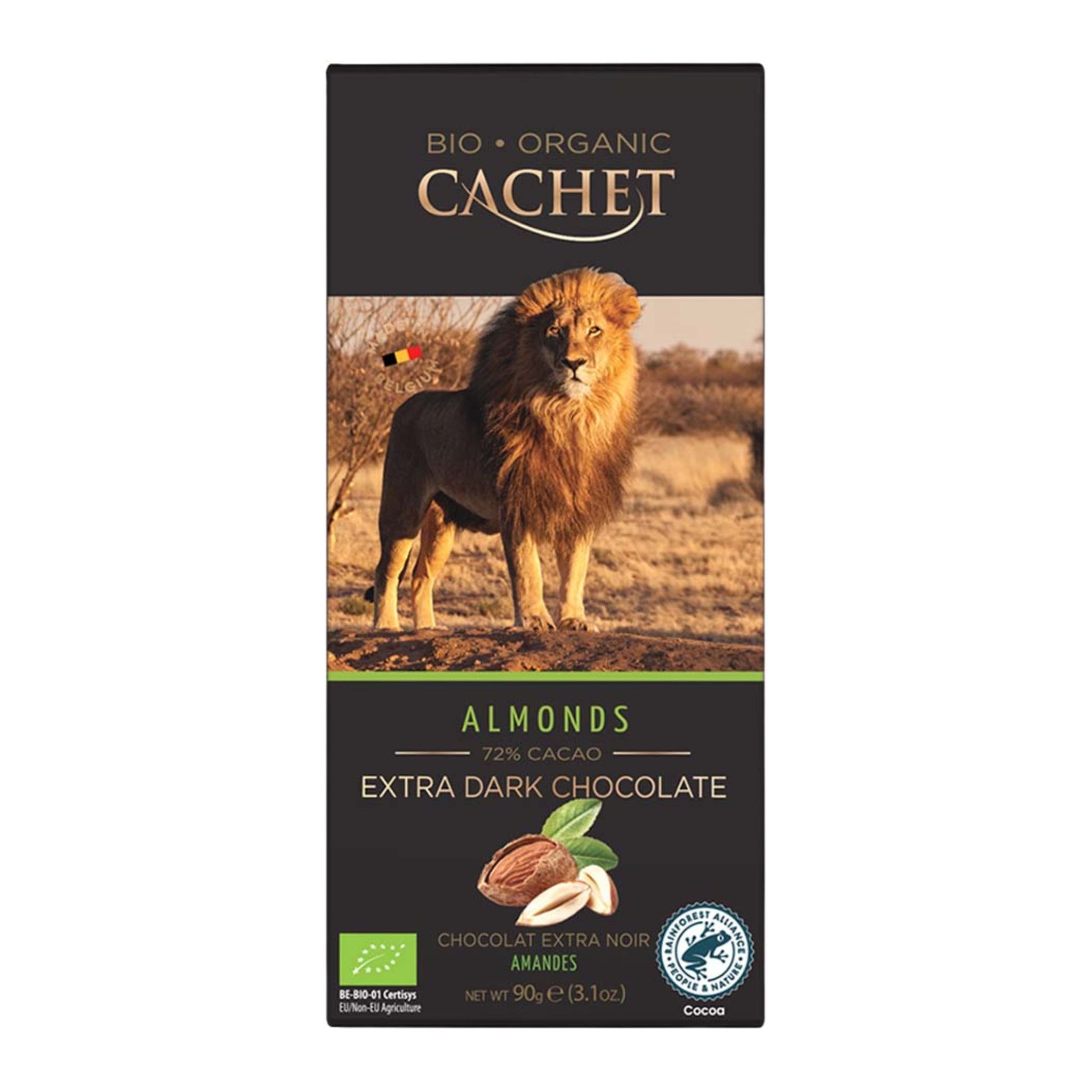 CACHET アーモンド エクストラダークチョコレート 72% 90g