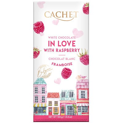 CACHET ﾗｽﾞﾍﾞﾘｰﾁｮｺ RASPBERRY WHITE CHOCO 100g