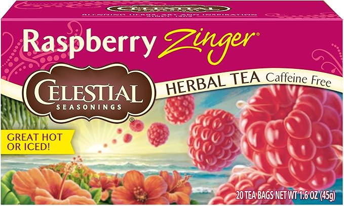 CELESTIAL Chá Raspberry Zinger, 20 sachets de 45g