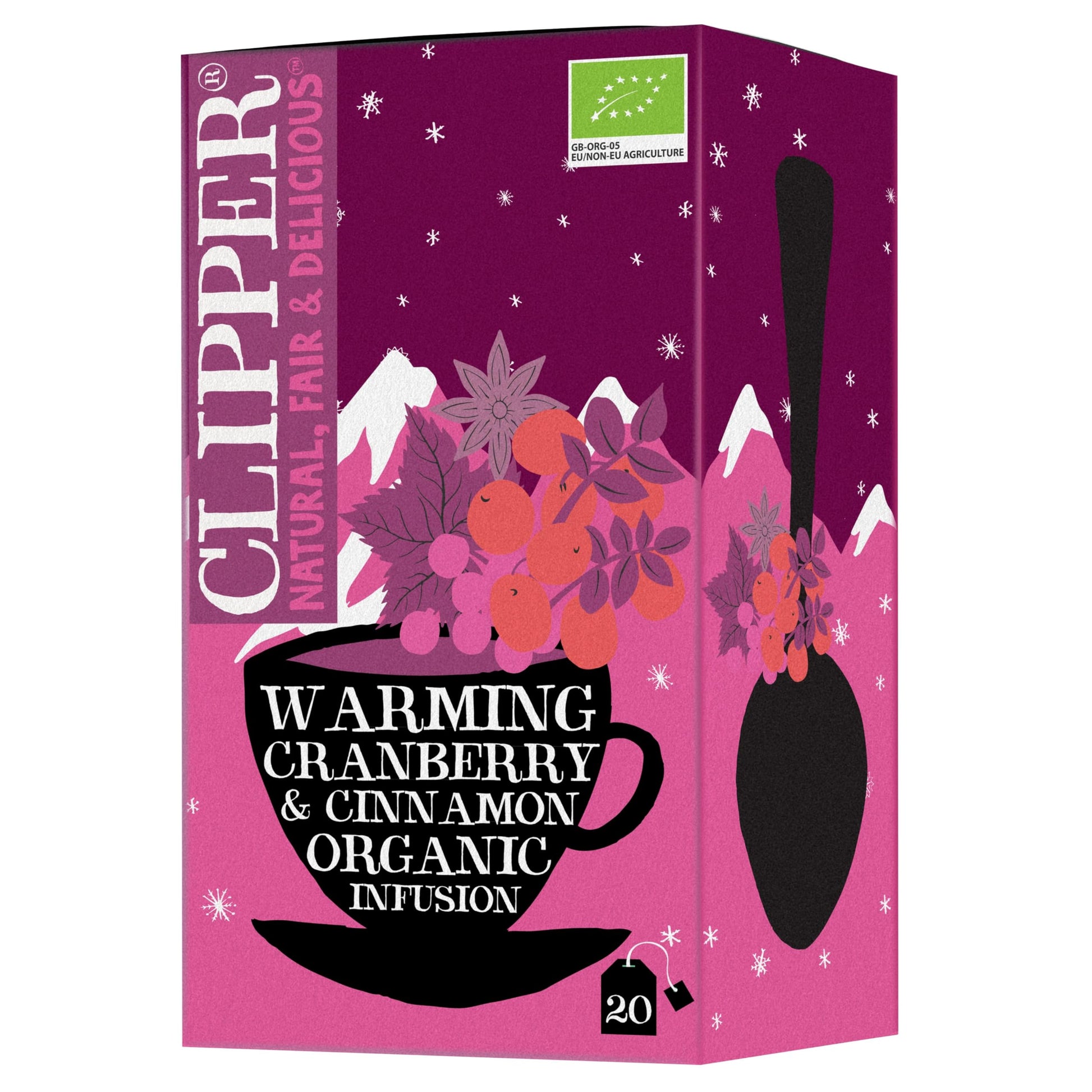 Clipper Chá de Cranberry & Canela, 20 sachets 40g
