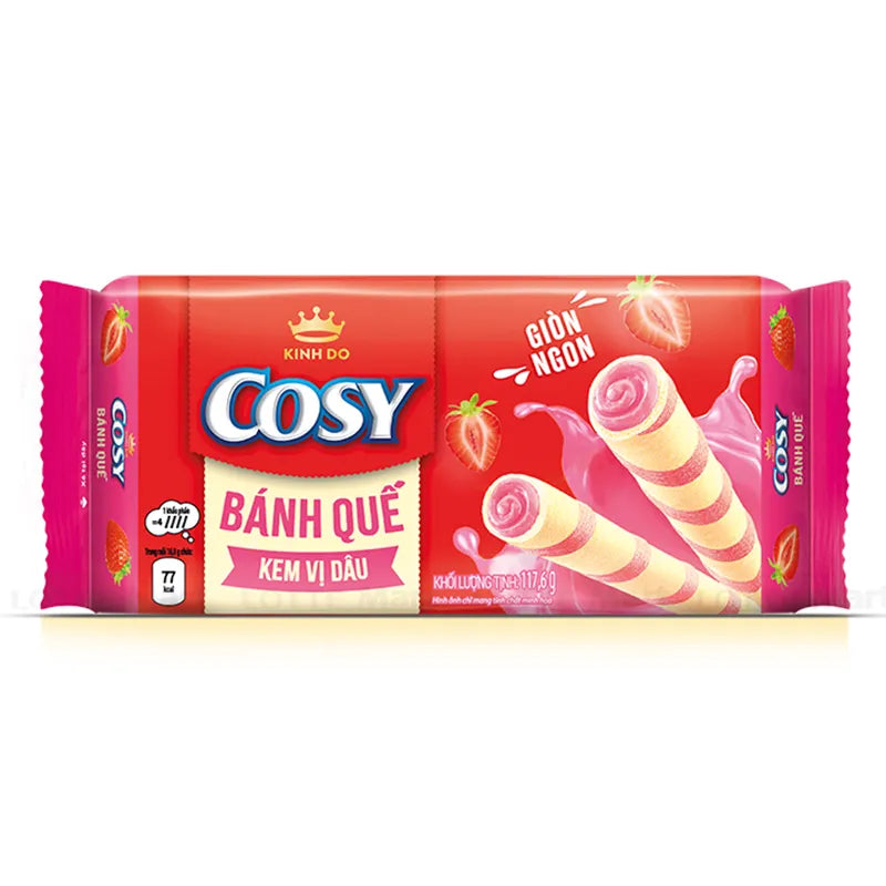 Cosy Wafer Rolls Strawberry Flavor 117g