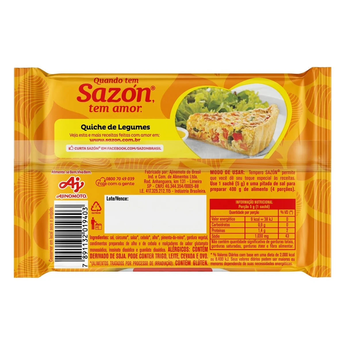 Sazon Ajinomoto Comprehensive Seasoning for Vegetables, 60g