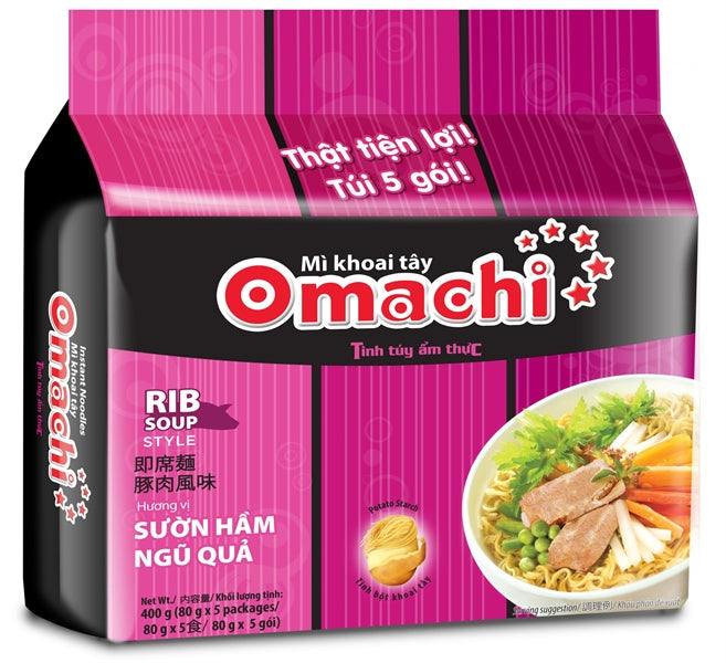 Ramen instantâneo sabor Costela OMACHI 80g×5