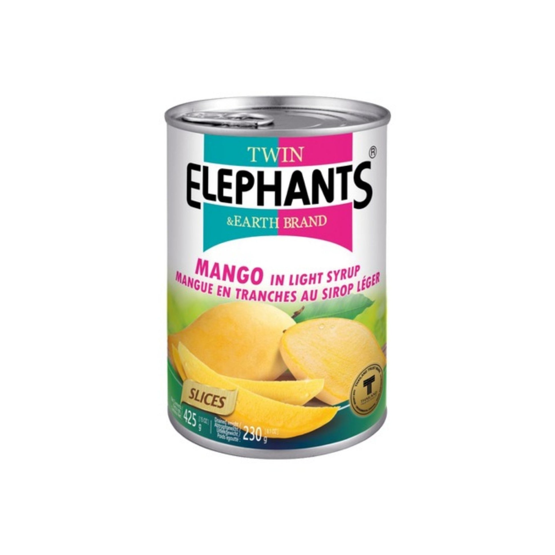 TWIN ELEPHANTS & EARTH BRAND マンゴーシロップ漬け (スライス) 425g