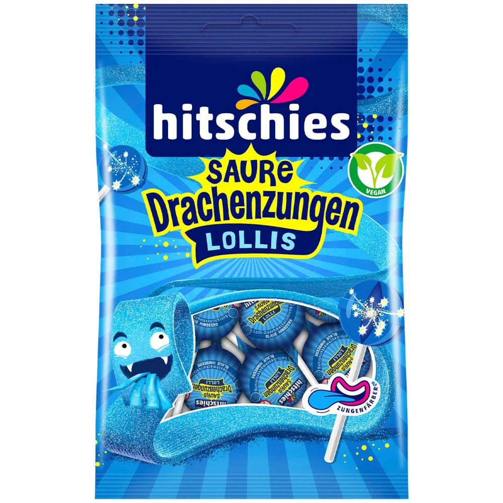 Hitschies（ヒッチーズ）】サワー ドラゴンタン ロリポップキャンディ Lollis 100g