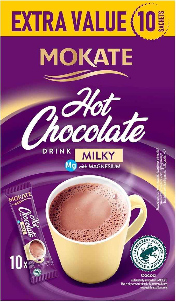 Mokate Chocolate Quente com Magnésio, 10 sachets, 180g