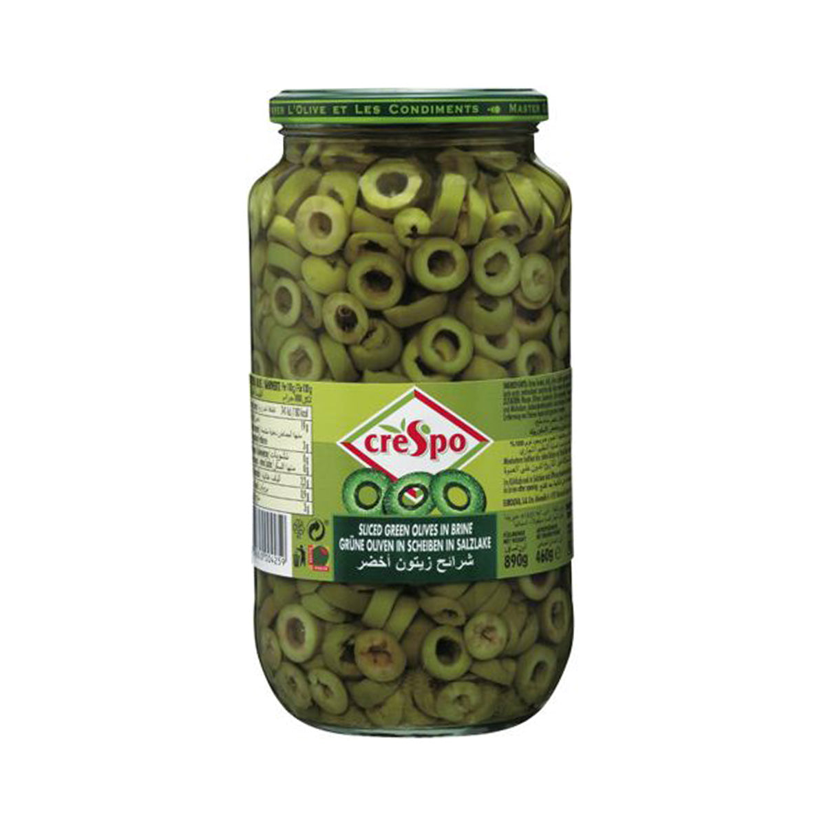 Azeitona verde Crespo em rodelas 890g