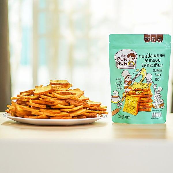 PUN BUN CRUNCY クランチ―ラスク シュガーバター&ガーリック味 60g