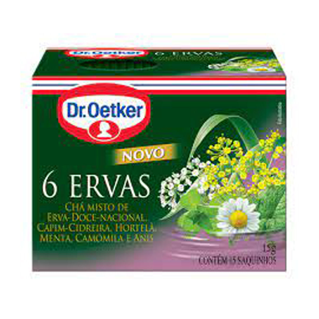 CHA 6 ERVAS DR. OETKER 6 tipos de chá de ervas 15g